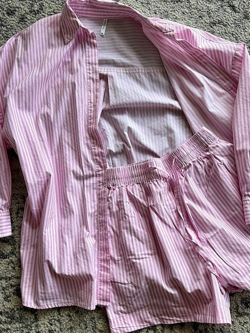 Bershka Forever Young Community Unity Pink & White Striped Cotton Set Size XS